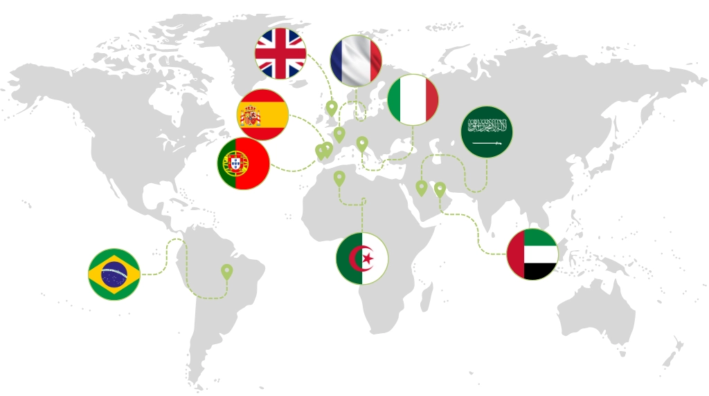 Mapa de exportación internacional de Leonardita del Ebro